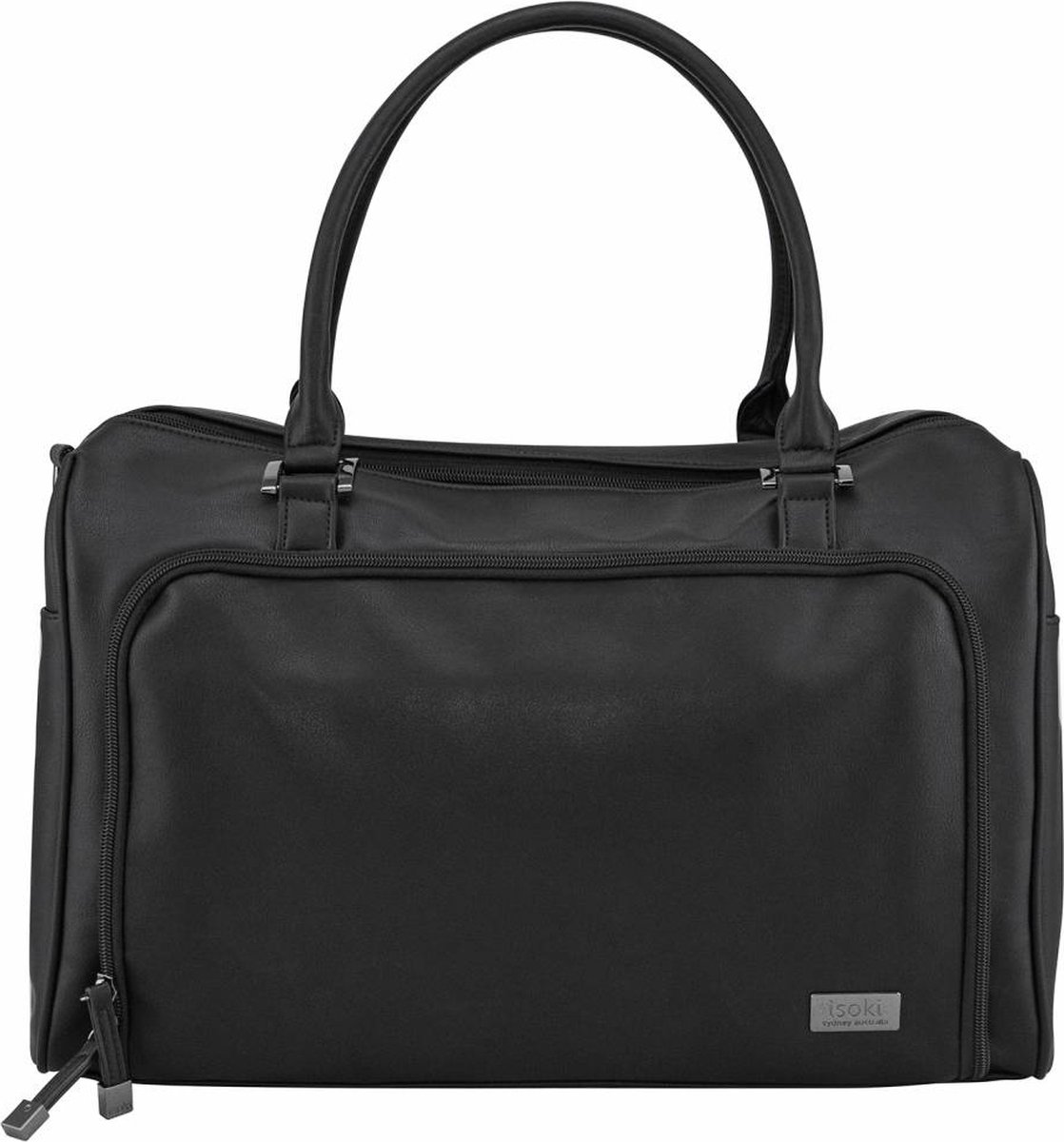 Isoki luiertas Double Zip Satchel Onyx Black Zwart Isoki luiertas Double Zip Satchel Onyx Black Zwart