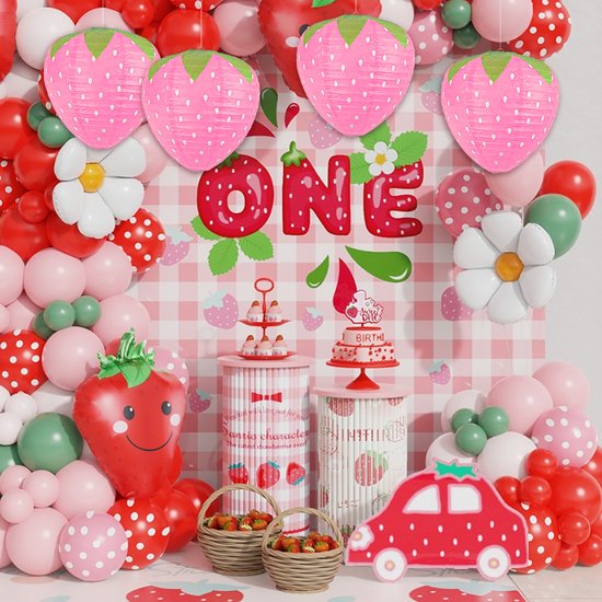 LUQ - Aardbei - Lampion - Sint Maarten - Lampionstokje - Zonder - Lichtje - Treklampion - Papier - Kind - Roze - Versiering - 1 Stuk van LUQ — afbeelding 4