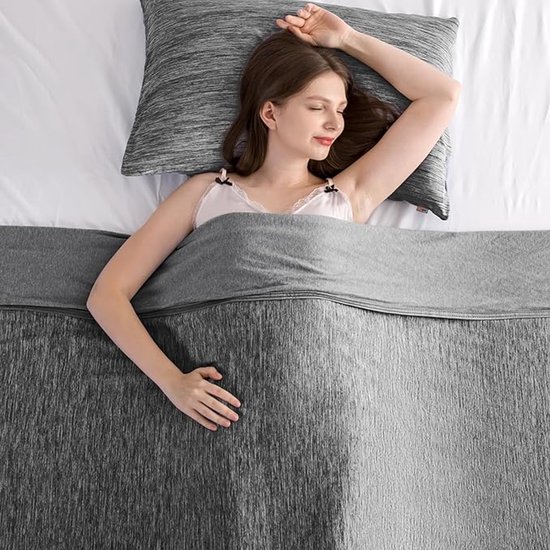 AmyHomie Arc-Chill Q-Max 0.5 Fibra Fresca, Tamaño Queen De 90 X 90 Pulgadas Mantas De Verano Con Efecto Frio De Doble Cara Mantas Ligeras