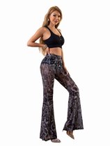 Doorschijnende Design Legging - Flared - Mesh - Festival - Feest - Party - Sexy