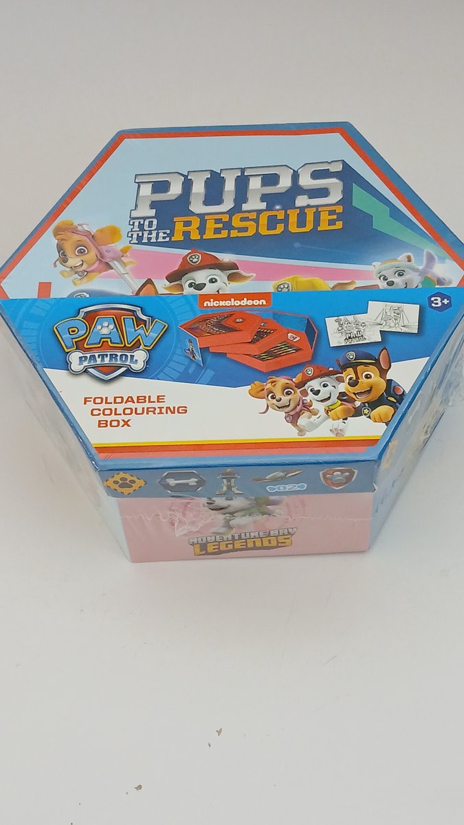 Paw patrol opvouwbare kleurdoos/stiften/potloden/wasco krijtjes en gum