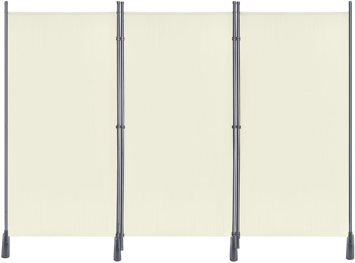 Aufun 3 delige Scherm Privacywand 275x180 cm verstelbaar Stellwand Kamerscherm voor kantoor en balkon Beige