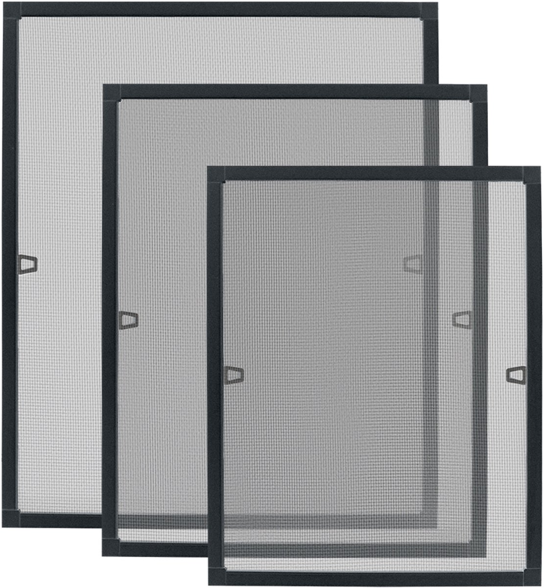 Aufun Vliegenhor voor Ramen Hor Zonder Boren of Schroeven met Aluminium Frame voor Slaapkamer Keuken(80x100cm, Antraciet)