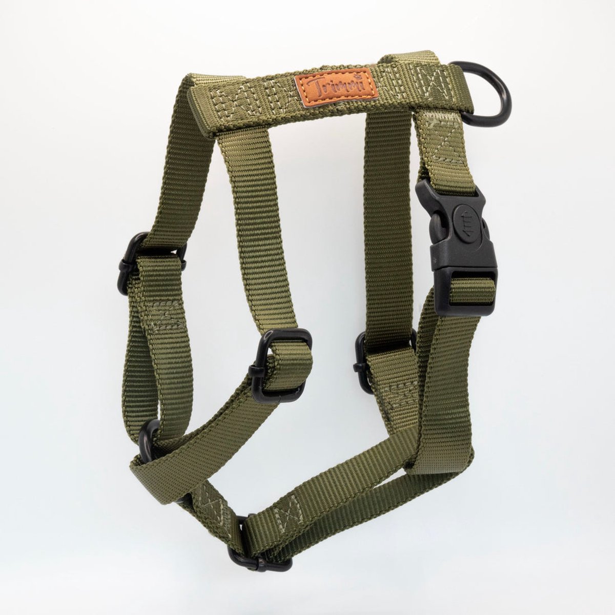 Nylon tuigje groen - maat L - hondentuig - honden riem - hondentuig grote hond - honden harnas - honden tuigje - hondenhalsband met naam - hond - halsbanden, riemen & tuigen - Trimmi