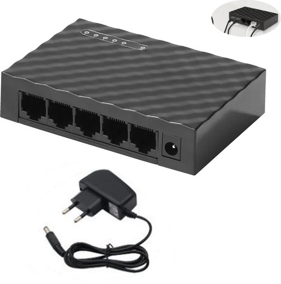 Netwerk Switch - 10/100/1000Mbps - 5 Poorten - Ethernet/Netwerk ...