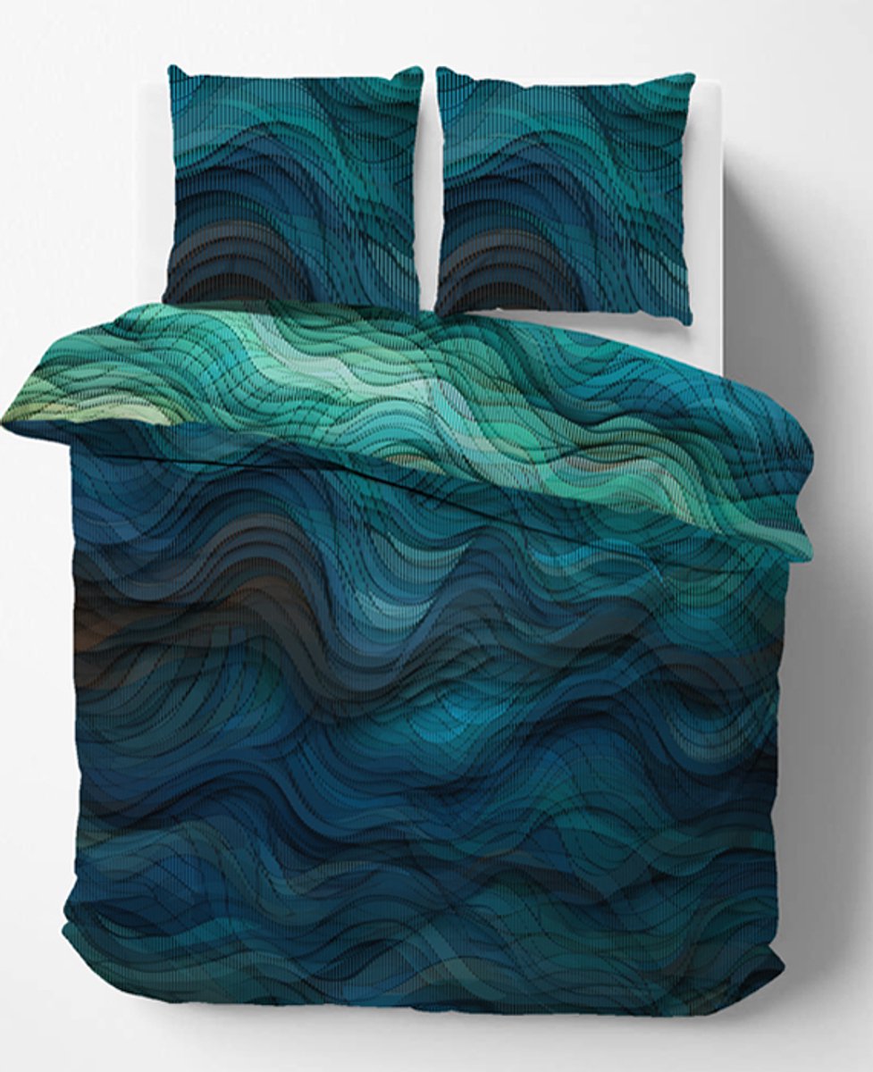 iSleep Dekbedovertrek Wouter - Eenpersoons - 140x200/220 cm - Blauw