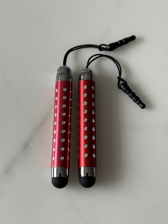2 Stuks Uitschuifbare Touch Pen / Touchstift / Universeel / Compacte Stylus Pen / Touchscreen Pen / Tablet & Telefoon Touch Stift - Rood van Merkloos — afbeelding 2