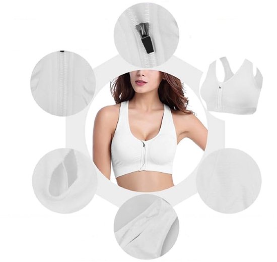 2 PCS Fitness BH Met Rits -Voorkant Ritssluiting - Vrouwen Fitness - Sportbeha met voorsluiting