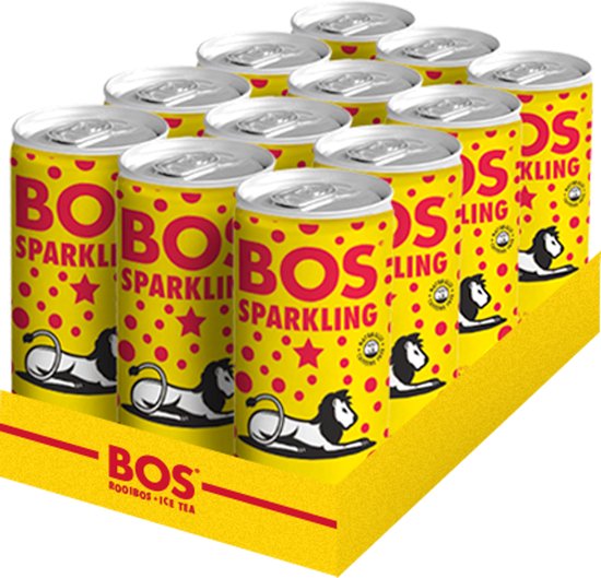 Sparkling Rooibos Tea BOS Ice Tea - Sparkling Lemon - BIO - Rooibos - Tray 12 blikjes x 250ml ...