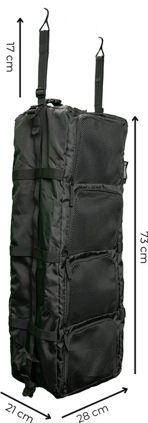 Hangende Packing Cube - 4 compartimenten - Kast organizer - Tent organizer voor kleding - Handbagage - Compressie - Zwart