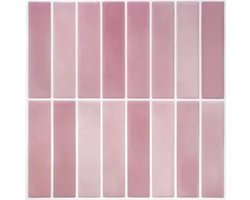 TileTastic tegelstickers premium - Roze - 10 stuks - Geschikt voor huurwoningen - Eenvoudig aanbrengen of verwijderen - Plaktegels keuken en badkamer