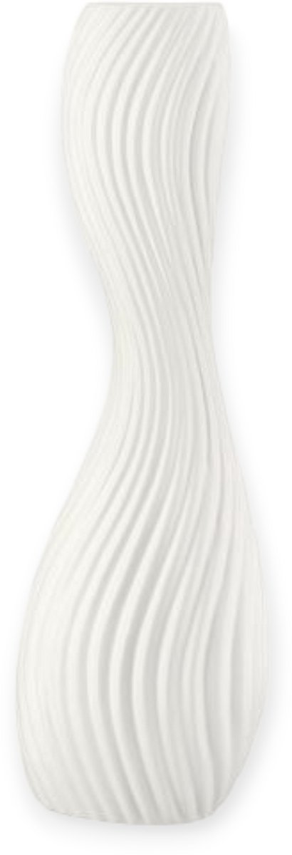 Gilde handwerk Vaas - Organische vorm - Organic - Keramiek - 8x14x41cm Wit