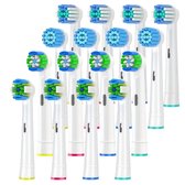 Bol.com 16-delige Set Vervangende Tandenborstelkoppen Wit – Compatibel met Oral-B Pro Smart Genius Vitality & Teen – 4x Floss Cl... aanbieding