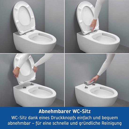 Duravit Universele WC-bril – Wit – Softclose – Roestvrijstalen Scharnieren – Urea-duroplast – Past Op Starck 2, Happy D En Darling