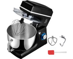 Keukenmachine, 8,3 QT Deegmixer, 1400 W, 6+P Snelheden, Keukenmachine met Kantelbare Kop en Roestvrijstalen Kom, Deeghaak, Garde, Platte Klopper, Schraper