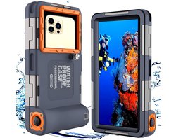 Professional Diving Phone Case Pouch Waterproof Smartphone,Waterproof Phone Pouch Underwater Protective Case Compatibel met de meeste mobiele telefoons - Zwart en oranje