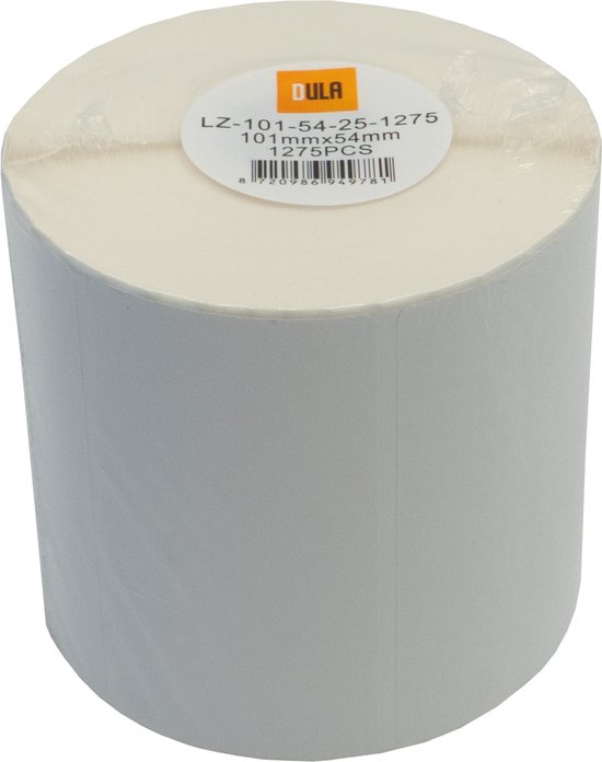 DULA Compatible labels 101x54mm - 1275 etiketten per rol - kern 25 mm ...