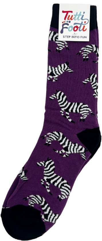 Tous les pieds | Zebra Chaussettes Violettes | Savane, Safari | Taille 39- 44