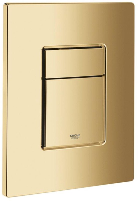 Plaque de commande GROHE Skate Cosmopolitan en laiton brillant avec un bouton double chasse.
