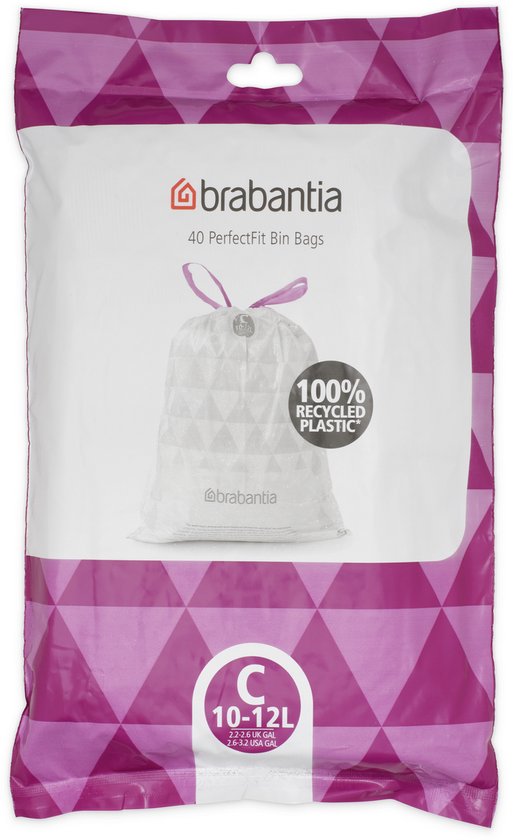 Brabantia PerfectFit Vuilniszakken - 10/12 l - Code C - 40 stuks