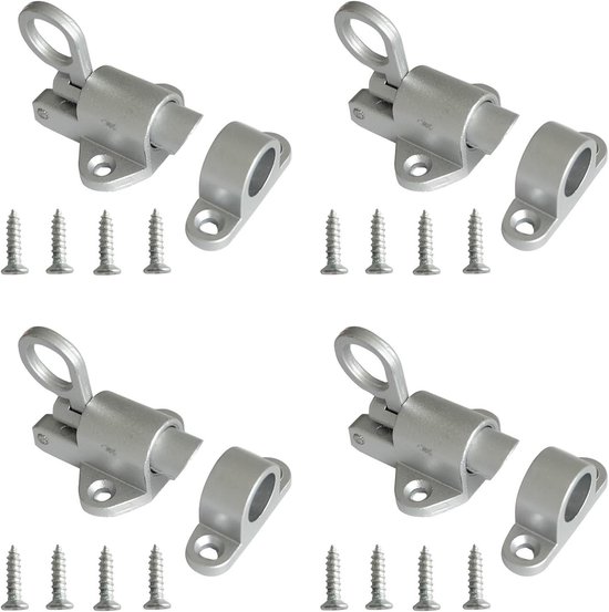 Serrures à ressort à verrouillage automatique pour portes et fenêtres - lot de 4 pièces ( Grijs Argent )