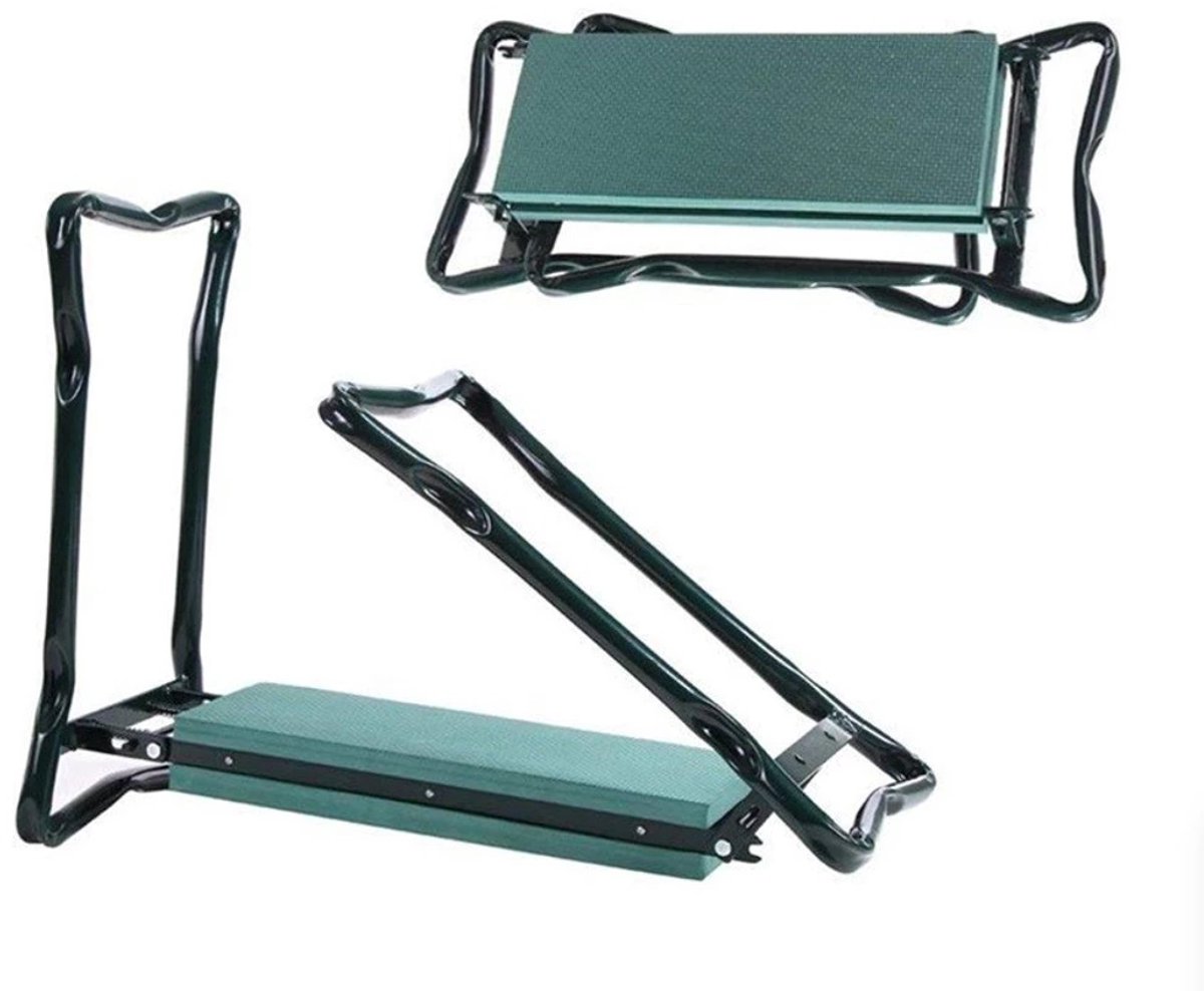Outsunny kniebank tuinkruk 2-in-1, inklapbaar, met