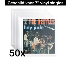 Pinguïn Records VinylCare Essential ShieldSleeve Mini LP Hoezen – Single Hoezen voor 7 inch Vinyl – Beschermhoezen voor Singletjes – Set van 50 – Transparant – Polyethyleen – 100 Micron – Voor 7