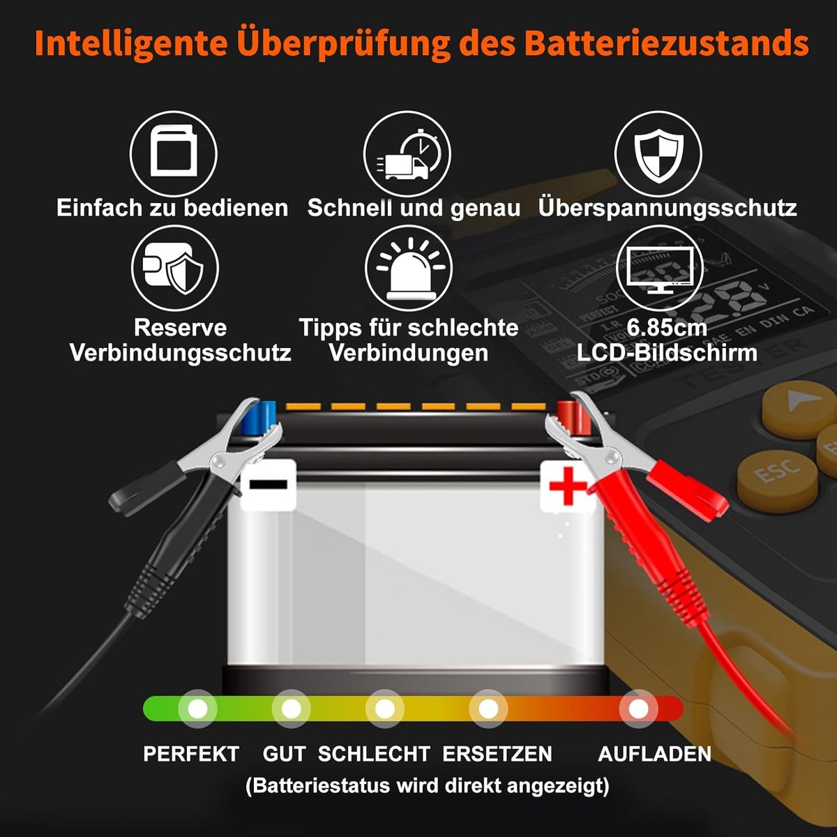 Scanner Batterijtester 12V/24V - Snelle accu diagnose