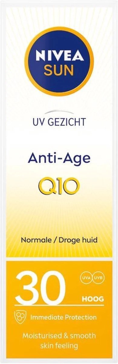 Goedkoopste NIVEA SUN UV Anti-Age Q10 Zonnebrand Gezicht - SPF 30 - Zonnebrandcrème - Anti Rimpel Zonnecrème - 50 ml