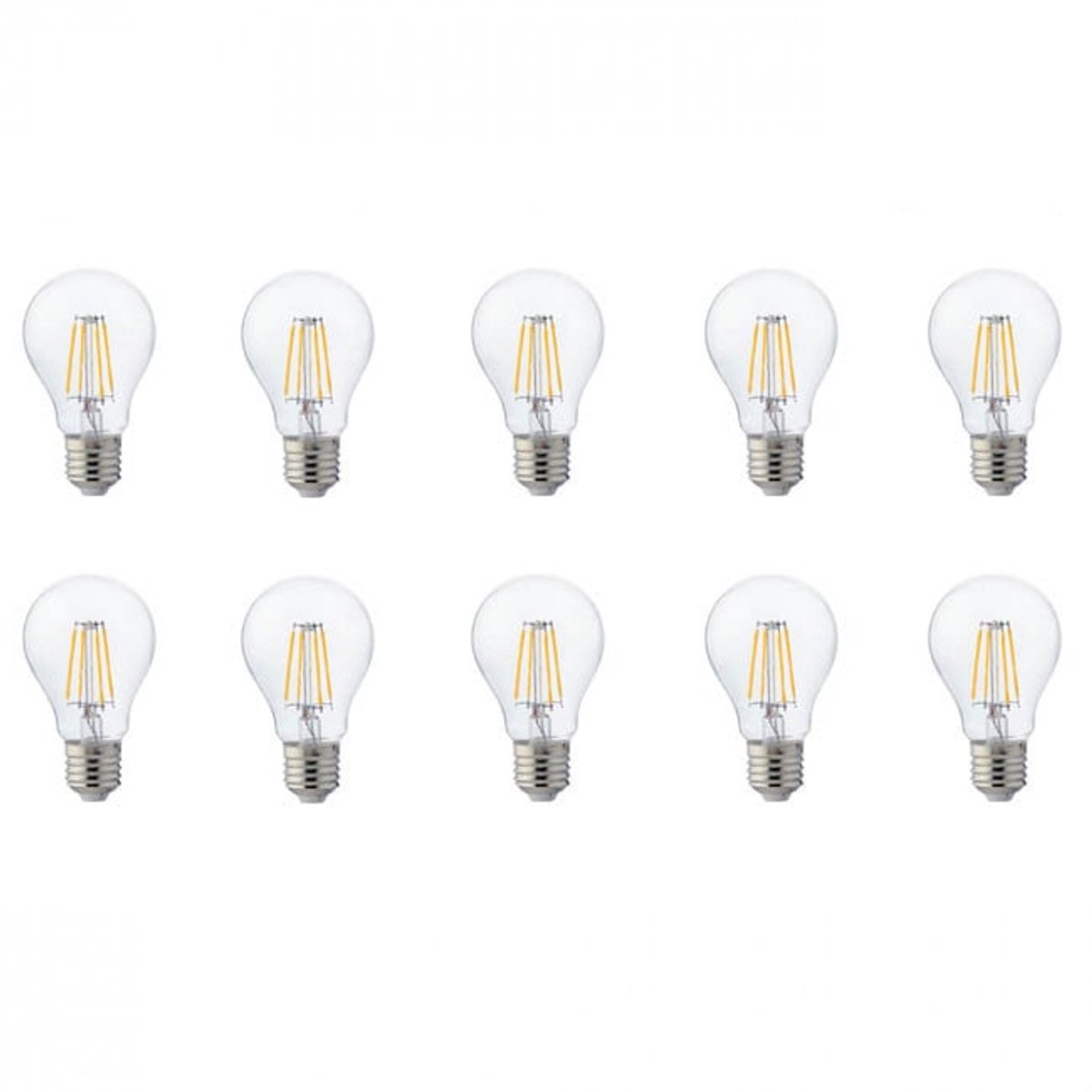 LED Lamp 10 Pack - Filament - E27 Fitting - 4W - Natuurlijk Wit 4200K