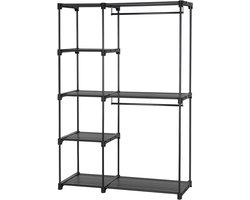 Wardrobe Freestanding Foldable Coat Rack with Clothes Racks Coat Rack Storage Dressing Room Bedroom Sturdy 112 x 43 x 165 cm Black RYG24BK by SONGMICS.