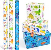 2 Rouleaux Papier Cadeau Anniversaire - Doré & Rouge, 43 Cm X 8 M, Nacré, Pour Fêtes & Noël - 7