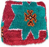 Poufs&Pillows Coussin de sol kilim marocain - Uniek et fait main - 60x60x20 CM - Livré rempli - Coussin palette coloré k843