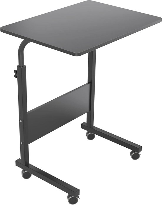 Zwarte Klaptafel Geen Montage HOMYLIN Klaptafel Met Verstelbare Hoogte & Hoek - Opvouwbaar Laptopbureau Met Bekerhouder, Zwart HOMYLIN Klaptafel Bekerhouder