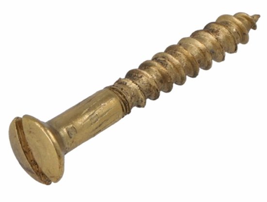 Messing houtschroef 3,5x30 - Lenskop LK - messing blank - per zak a 10 ...