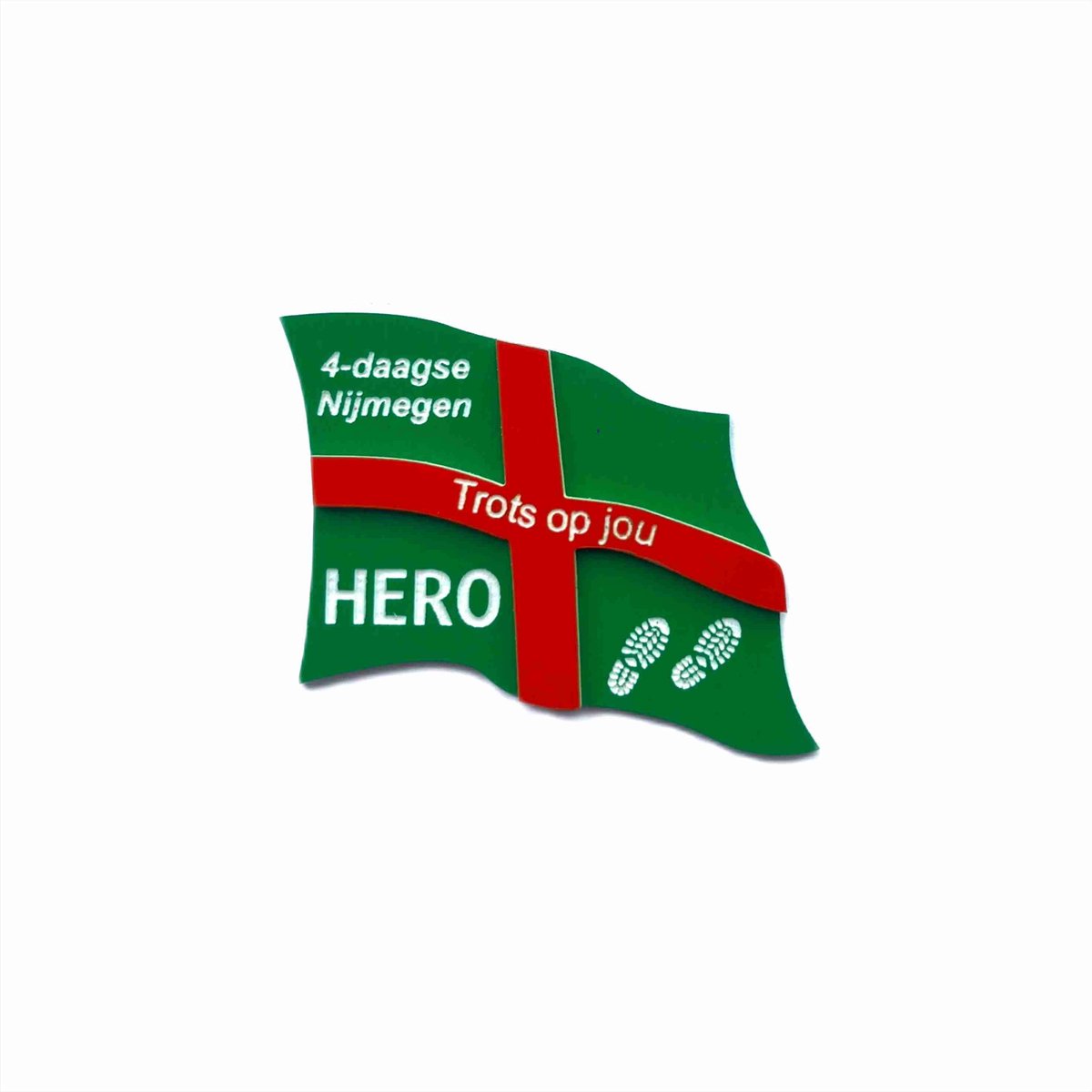 Nijmeegse vierdaagse speld/broche - vierdaagse - 4-daagse - Nijmegen - HERO - Trots op jou - gegraveerd - laser graveren - graveren - broche - uniek cadeau - cadeau - Kado - vierdaagsekado