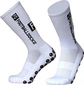 Chaussettes de Voetbal antidérapantes ONIXO - 3 paires - Chaussettes 39-45 - Chaussettes de sport de Chaussettes de course anti-ampoules - Chaussettes de Yoga - Wit