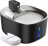 CatElite® - Premium Drinkfontein Kat - Draadloos - Waterdispenser met Sensor en Accu - Incl. 2 Filters - 4L Waterfontein Kat - Kattenfontein - Fluisterstil - RVS Zwart