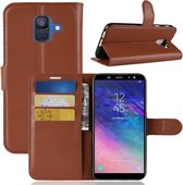 Hoesje voor Samsung Galaxy A6 (2018), 3-in-1 bookcase, bruin