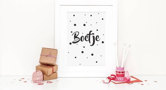 Kinderkamer poster Boefje DesignClaud - Tekst poster - Zwart wit - A3 poster