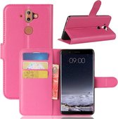 Nokia 8 Sirocco hoesje, 3-in-1 bookcase, roze - GSM Hoesje / Telefoonhoesje Geschikt Voor: Nokia 8 Sirocco