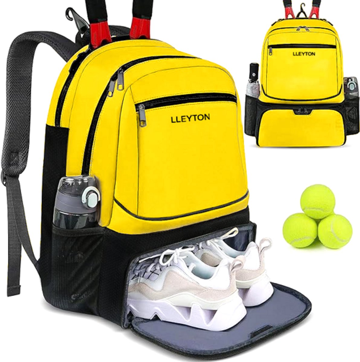 Tennistas - Tennisrugzak - Tenniszak - Tennis rugzak - Geel