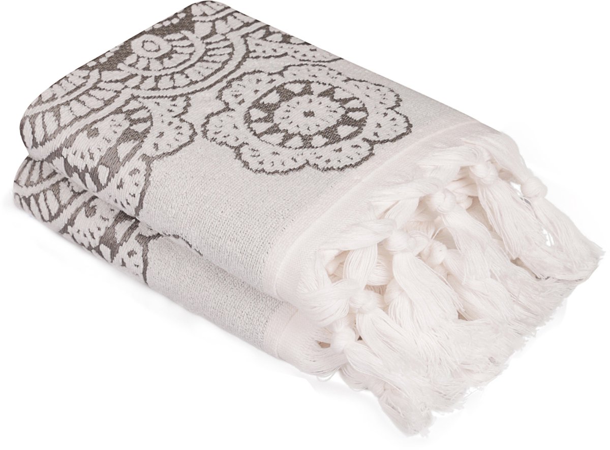 Asir - Handdoekenset - 100% Katoen - 550 gr/m² - 50 x 90 cm - Ecru