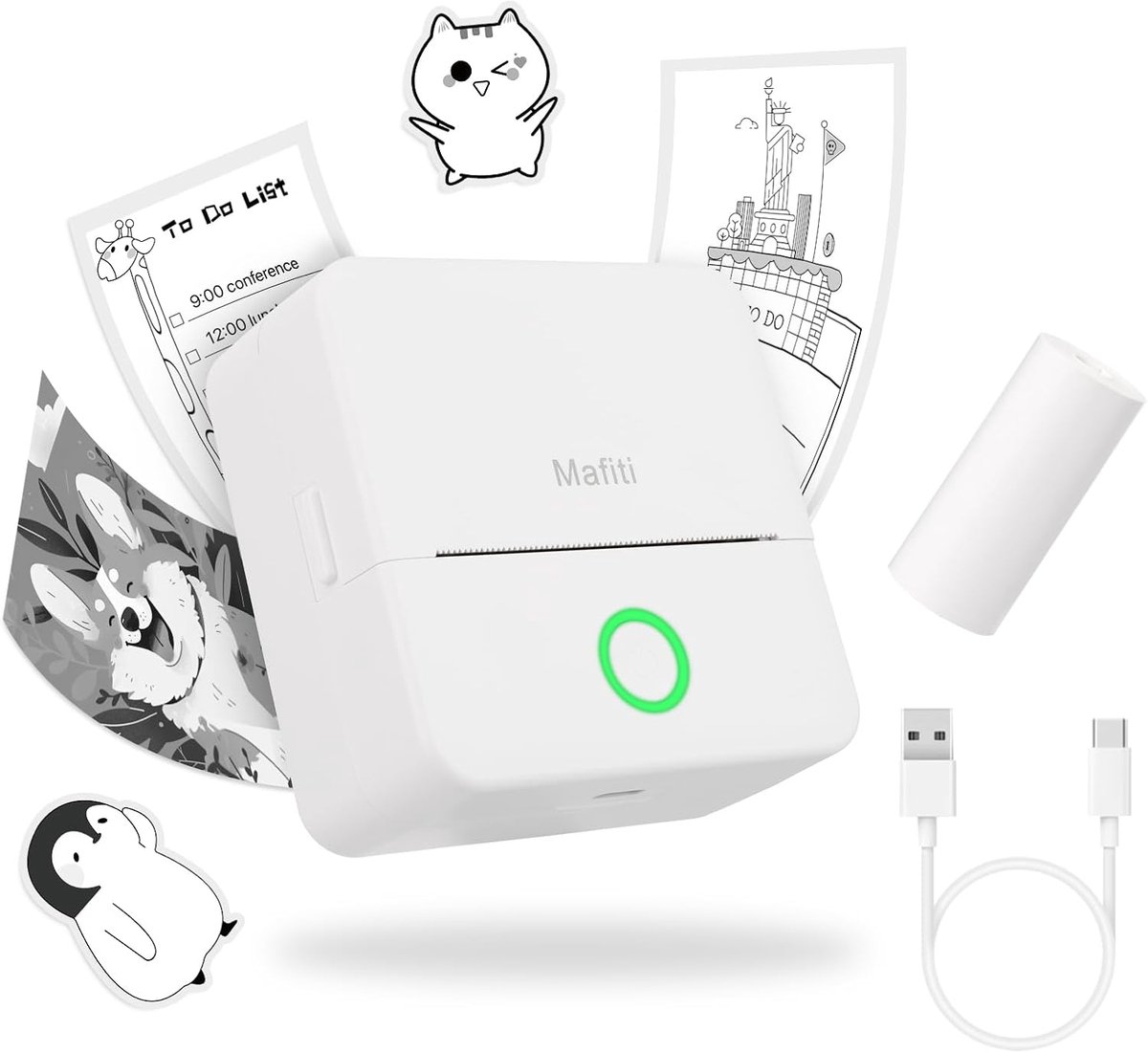 Draagbare Thermische Mini-Printer voor Smartphones - Ideale Bluetooth Stickerprinter voor iOS en Android