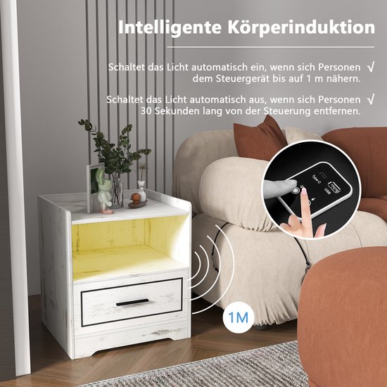 Costway Set Van 2 Nachtkastjes Met Oplaadstation 2 Bijzettafels Met Open Schap 2 Etages En Metalen Onderstel Usb Poorten Industriele Stijl  Id20240328267259001711609296