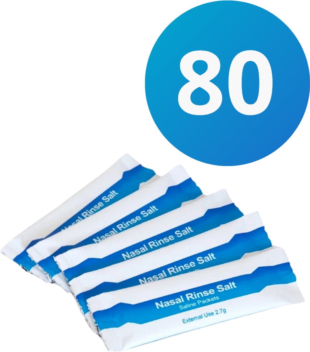 Goedkoopste Neus spoelzout - Nasal Zout - Neusdouche - Nasaal spoel zout - Neuszout - 80 zakjes - Nasal Salt