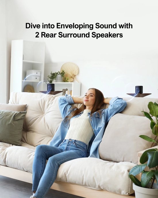 Soundbar - 5.1 - Soundbar met Subwoofer - Soundbar voor TV - Bluetooth - App Control - met RGB Verlichting - 280W Geluidssysteem - Zwart — afbeelding 2