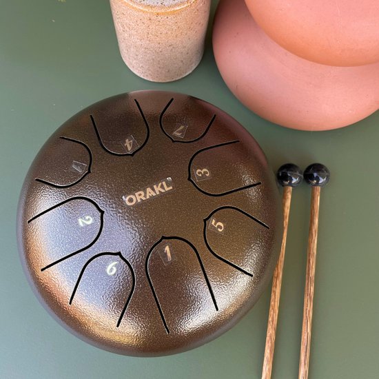 Orakl ® - Tongue Drum Echo Zonbrons - Inclusief lesboek - Handpan ø 16 cm - Tongue Drum - Handpan Drum - Steel Tongue Drum - Klankschaal - Geluidstherapie van Orakl — afbeelding 3