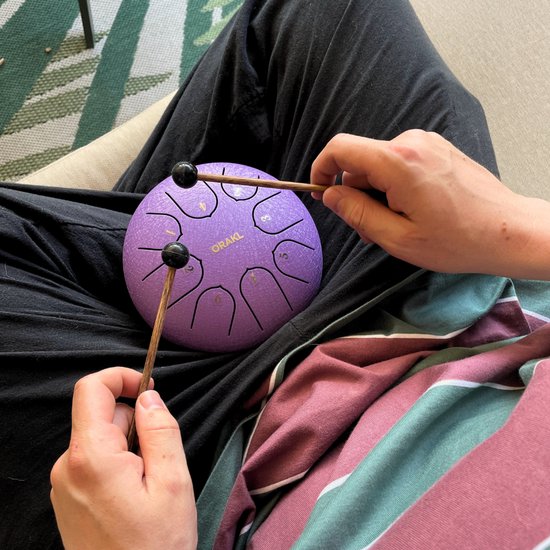 Orakl ® - Tongue Drum Echo Amethist - Inclusief lesboek - Handpan ø 16 cm - Tongue Drum - Handpan Drum - Steel Tongue Drum - Klankschaal - Geluidstherapie van Orakl — afbeelding 4