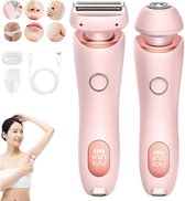 Bol.com 2 in 1 ladyshaves voor vrouwen - Epilateur Elektrische femme - Bikinitrimmer Dames - Scheerapparaat Vrouw - voor corps b... aanbieding